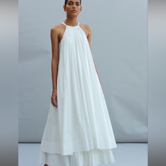 The Summer House white cotton poplin sustainable maxi dress - Picture 3 of 7